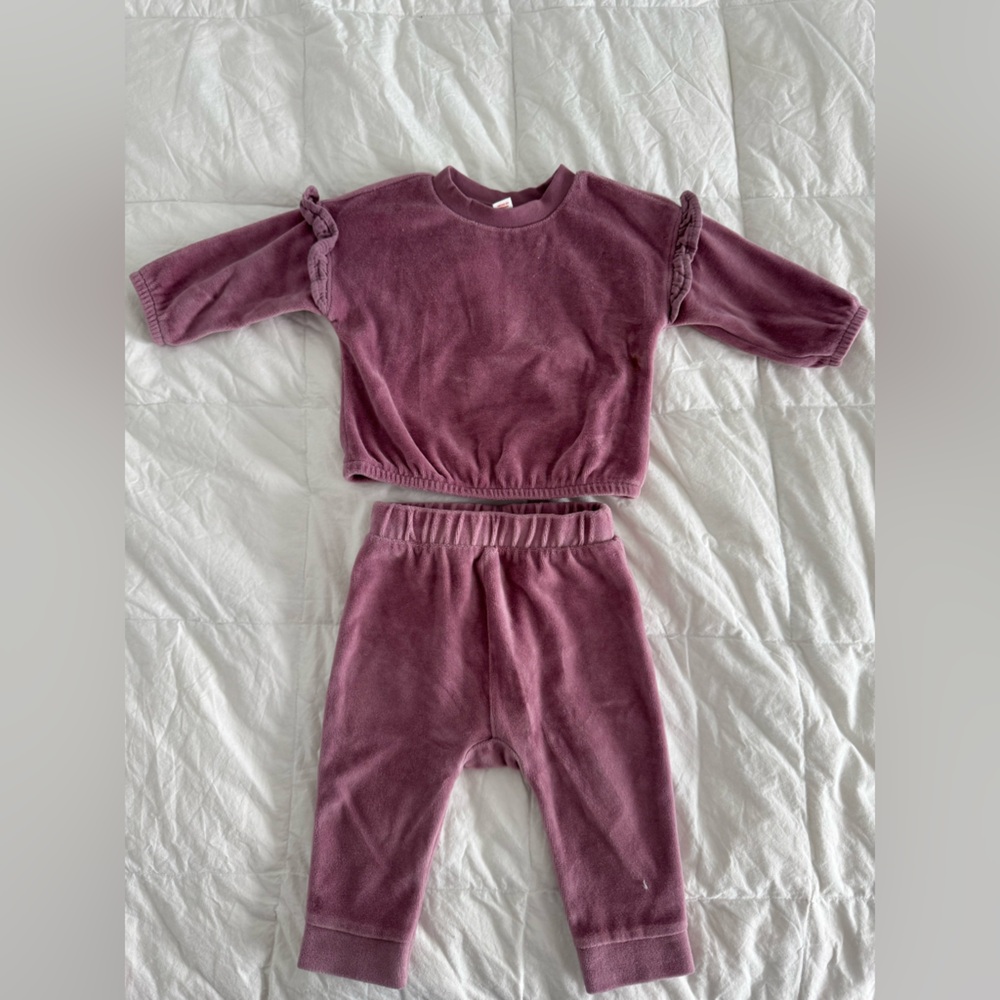 Baby Velvet Plush Purple Toddler Outfit